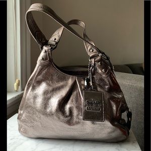 Authentic Coach Metallic Leather Maggie Bag